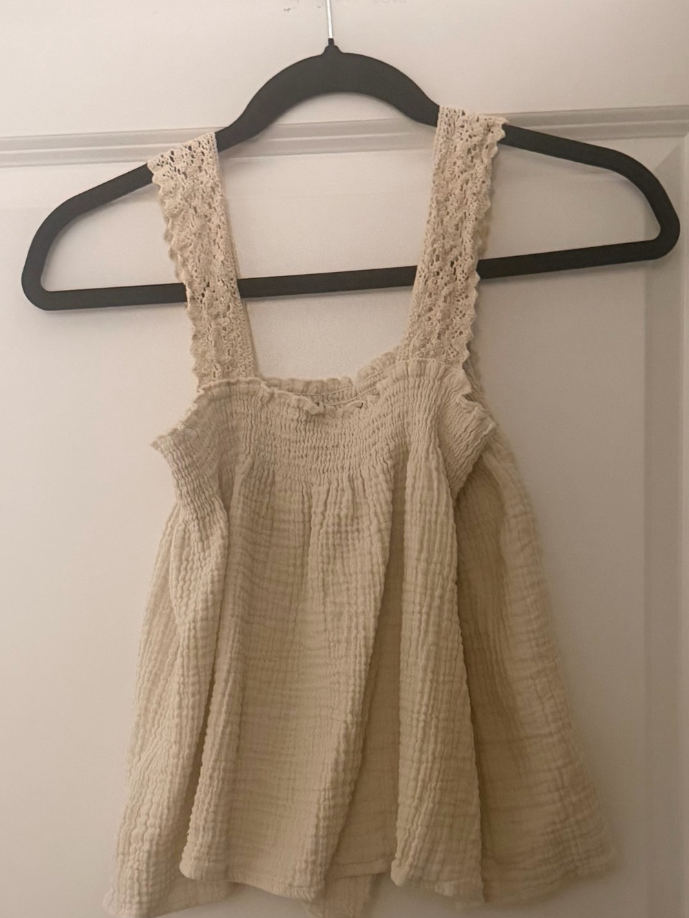 POL Cream Crochet-Trim Gauze Camisole Top - Picture 6 of 6